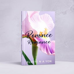 A modern and eye-catching book cover design for a contemporary romance novel featuring an elegant iris flower
