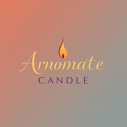 A logo design for an aromatic candle brand featuring a stylized flame and elegant cursive typography