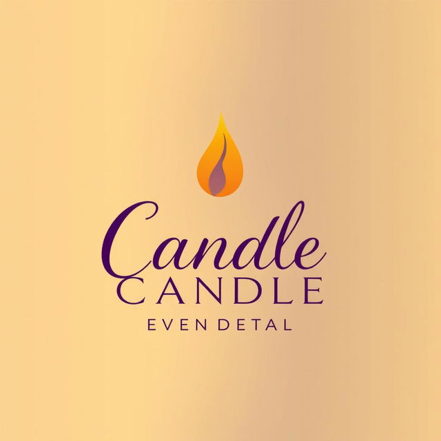 A logo design for an aromatic candle brand featuring a stylized flame and elegant cursive typography