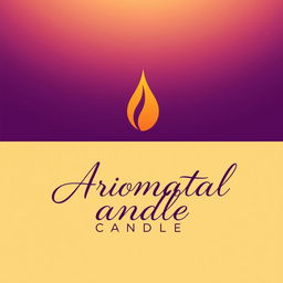 A logo design for an aromatic candle brand featuring a stylized flame and elegant cursive typography
