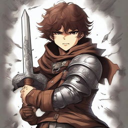 A high-quality digital art piece depicts a rogue boy with a berserk expression