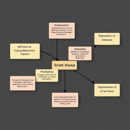 Create a conceptual framework diagram with highlighted boxes for each of the following concepts: 1