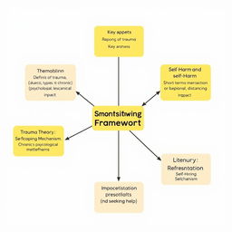 Create a conceptual framework diagram with highlighted boxes for each of the following concepts: 1