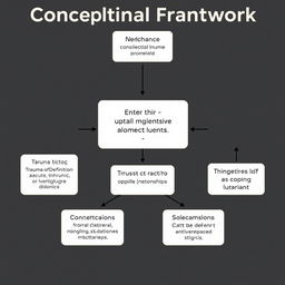 Create a conceptual framework diagram with highlighted boxes for each of the following concepts: 1