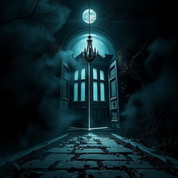 A striking and atmospheric background for a horror movie poster