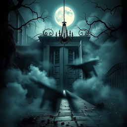 A striking and atmospheric background for a horror movie poster