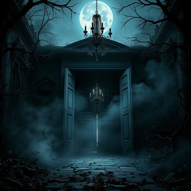 A striking and atmospheric background for a horror movie poster