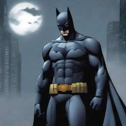 A high-quality digital art image featuring Batman depicted in an anime style