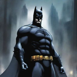 A high-quality digital art image featuring Batman depicted in an anime style