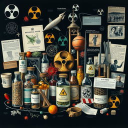 An informative and artistic representation of various biological weapons throughout history