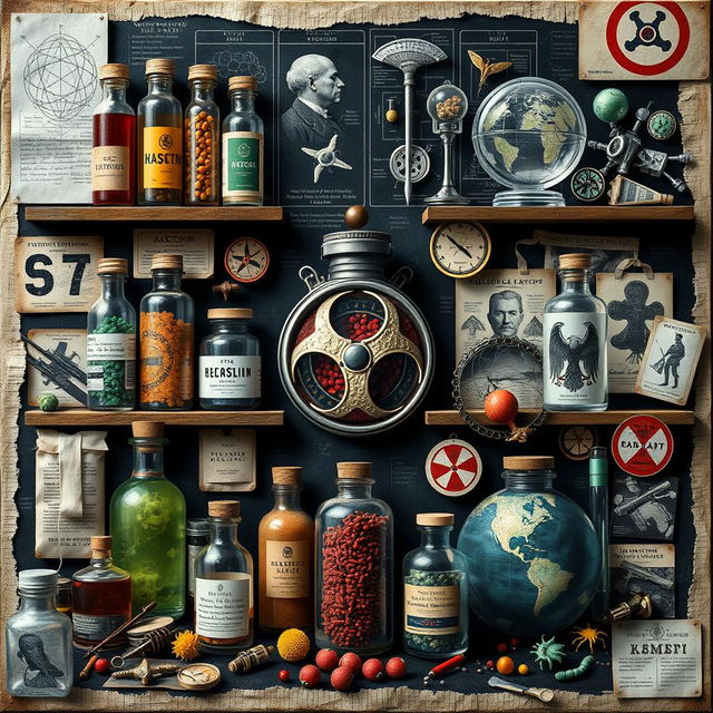 An informative and artistic representation of various biological weapons throughout history