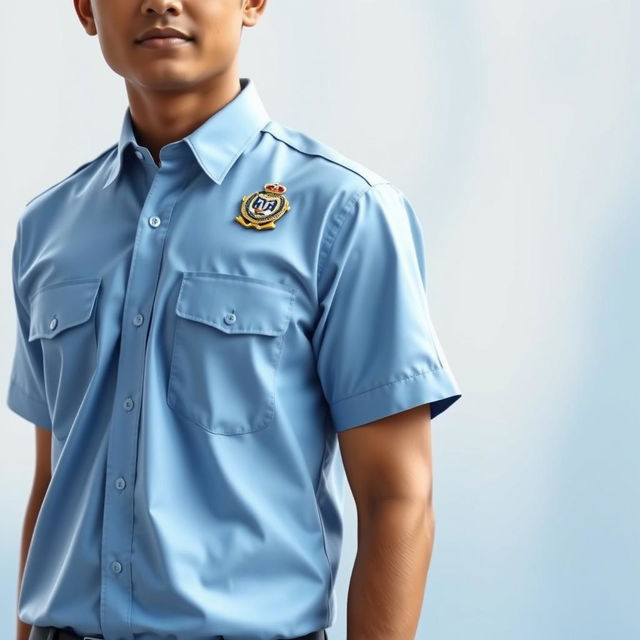 A detailed and realistic image of a professional government uniform, specifically the 'Baju PDH Dinas' worn by public servants in Indonesia