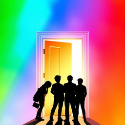 A vibrant, gradient background filled with rainbow colors, symbolizing LGBTQ+ pride and acceptance
