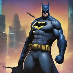 A high-quality digital art image featuring Batman reimagined in the style of One Piece, a popular anime series