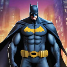 A high-quality digital art image featuring Batman reimagined in the style of One Piece, a popular anime series