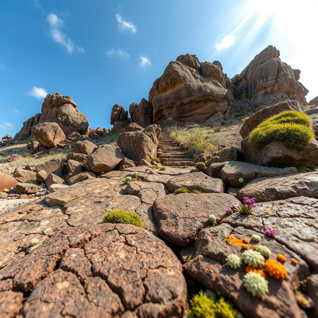 A striking photographic documentation of weathering, showcasing a variety of rock formations and landscapes that demonstrate different stages and types of weathering, such as chemical, physical, and biological