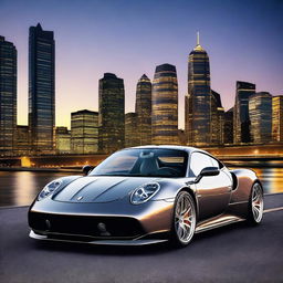 A high-resolution digital art image featuring a Pagani 911, a fusion of the iconic Pagani and Porsche 911 designs