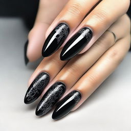 A high-resolution digital art image showcasing a set of carefully manicured nails