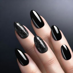 A high-resolution digital art image showcasing a set of carefully manicured nails