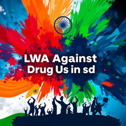 A powerful and artistic representation of the theme 'LWA Against Drug Use in India', featuring symbolic imagery that represents the fight against drug abuse