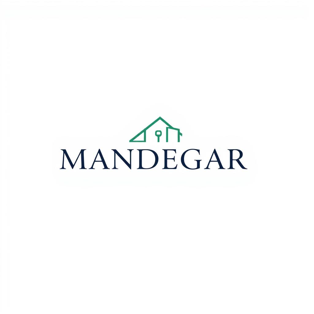 An attractive and appealing logo design for a real estate agency named 'MANDEGAR'