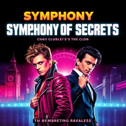 A vibrant and dynamic movie poster for 'Symphony of Secrets'