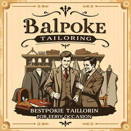 A vintage-style poster design for a tailor's shop