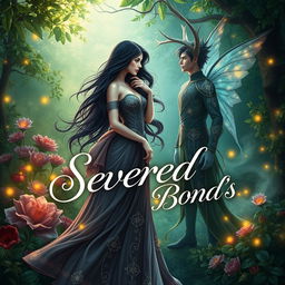 A stunning book cover for a romantic fantasy novel titled 'Severed Bond's'