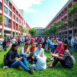 A vibrant scene featuring university students from Universitas Negeri Yogyakarta