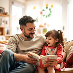 A heartwarming scene between a father and daughter, showcasing their close bond in a warm, inviting setting