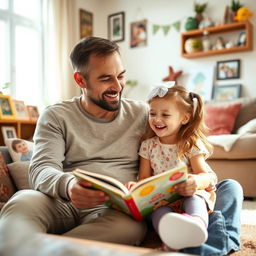 A heartwarming scene between a father and daughter, showcasing their close bond in a warm, inviting setting