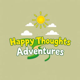 A cheerful and inviting logo for 'Happy Thoughts Adventures', featuring a bright sun icon radiating warmth and positivity