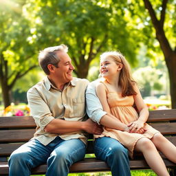 A close-knit relationship between a father and his adolescent daughter, depicted in a warm and loving light