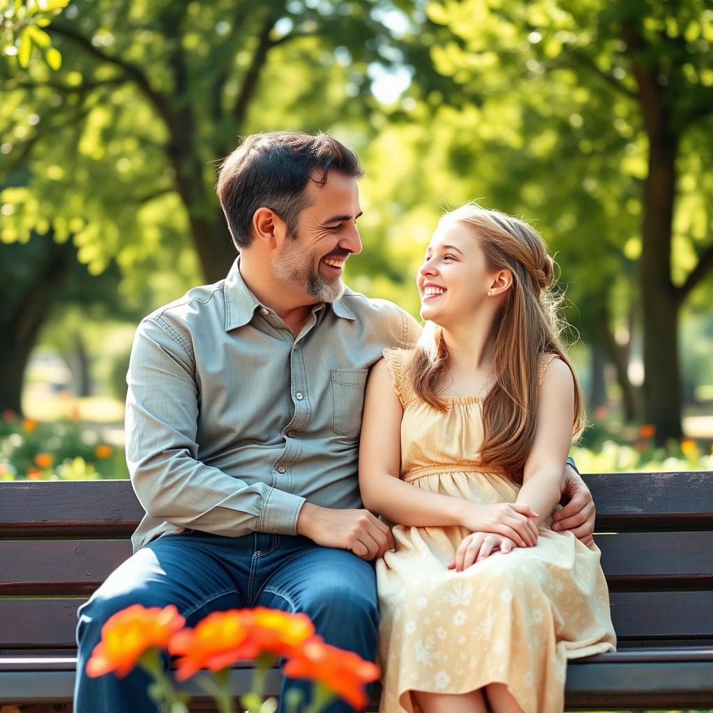 A close-knit relationship between a father and his adolescent daughter, depicted in a warm and loving light