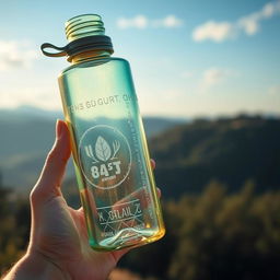 A person holding a 600ml ecobrick bottle, showcasing the eco-friendly design and texture