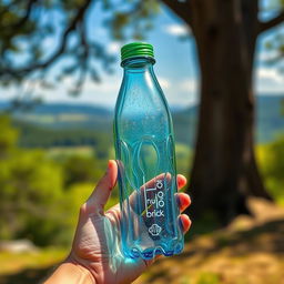 A person holding a 600ml ecobrick bottle, showcasing the eco-friendly design and texture