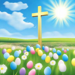 A high-quality digital art image depicting a serene Easter scene