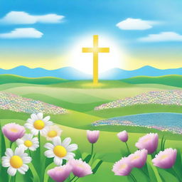 A high-quality digital art image depicting a serene Easter scene