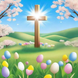 A high-quality digital art image depicting a serene Easter scene