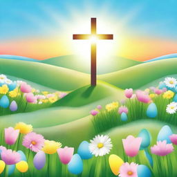 A high-quality digital art image depicting a serene Easter scene