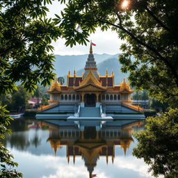 A breathtaking view of the Temple of the Tooth Relic in Kandy, Sri Lanka, showcasing its stunning architecture and intricate details