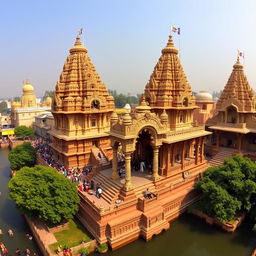 A panoramic view of the historic temples in Nasik, Maharashtra, showcasing intricate architecture and stunning details