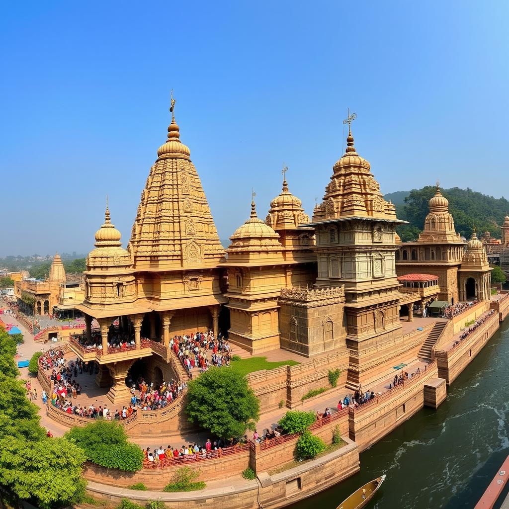 A panoramic view of the historic temples in Nasik, Maharashtra, showcasing intricate architecture and stunning details