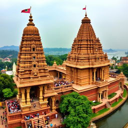 A panoramic view of the historic temples in Nasik, Maharashtra, showcasing intricate architecture and stunning details