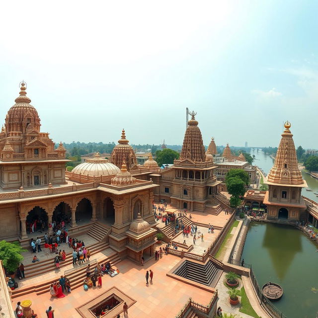 A panoramic view of the historic temples in Nasik, Maharashtra, showcasing intricate architecture and stunning details