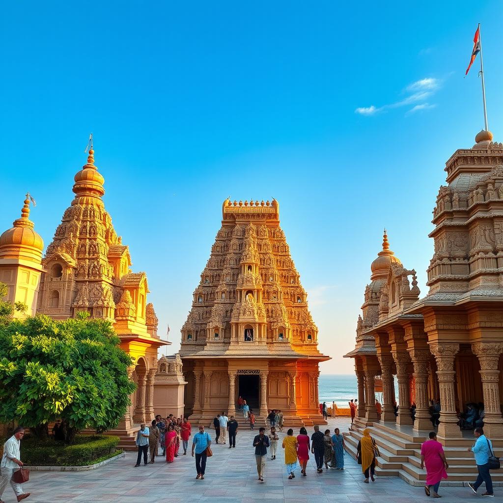 A stunning architectural view of the ancient temples in Dwarka, India