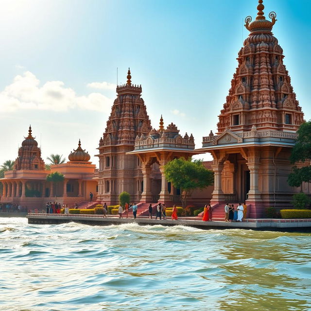 A stunning architectural view of the ancient temples in Dwarka, India