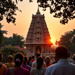 An exquisite view of a historic temple in Nagpur, showcasing intricate architectural details and vibrant cultural elements