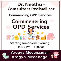 An announcement poster for Dr