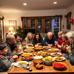 A cozy family gathering in a warm, inviting living room